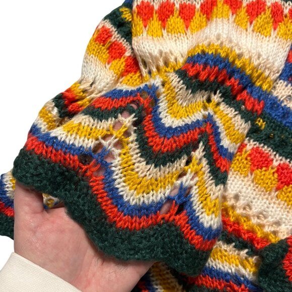 Shein Womens Colorful Loose Knit Sweater With Zigzag Pattern Size S - Picture 4 of 6